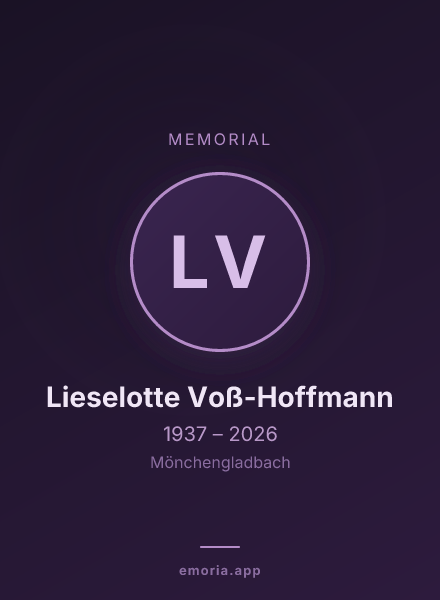 Memorial portrait of Lieselotte Voß-Hoffmann