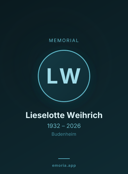 Memorial portrait of Lieselotte Weihrich