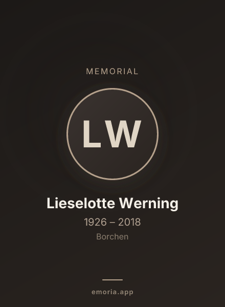 Memorial portrait of Lieselotte Werning