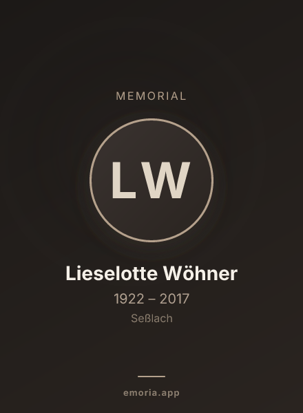 Memorial portrait of Lieselotte Wöhner