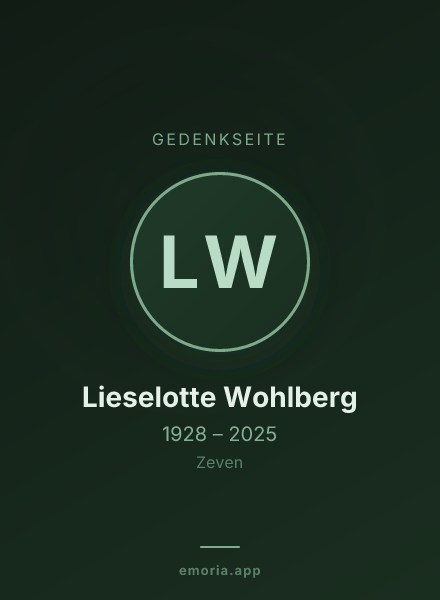 Gedenkportrait von Lieselotte Wohlberg