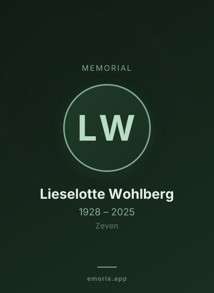 Memorial portrait of Lieselotte Wohlberg