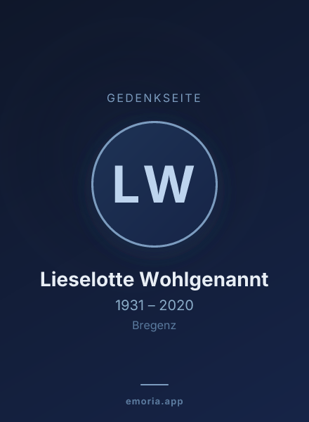 Gedenkportrait von Lieselotte Wohlgenannt