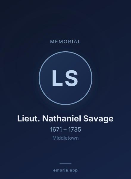 Memorial portrait of Lieut. Nathaniel Savage