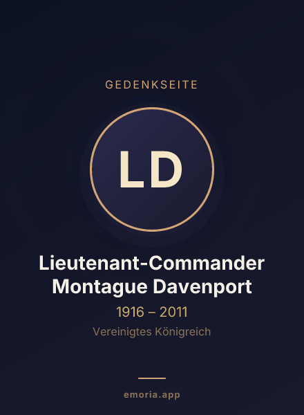 Gedenkportrait von Lieutenant-Commander Montague Davenport