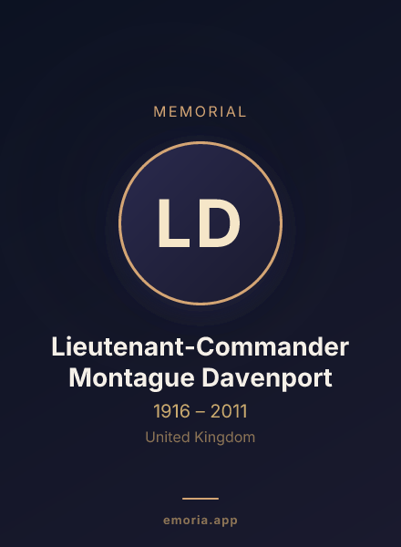 Memorial portrait of Lieutenant-Commander Montague Davenport