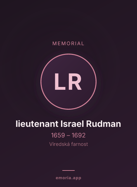 Memorial portrait of lieutenant Israel Rudman
