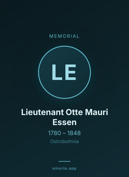 Memorial portrait of Lieutenant Otte Mauri Essen