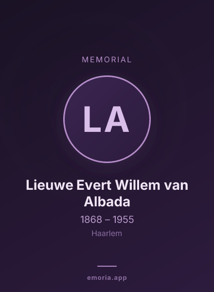Memorial portrait of Lieuwe Evert Willem van Albada