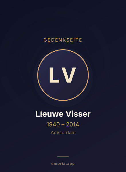 Gedenkportrait von Lieuwe Visser