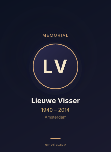 Memorial portrait of Lieuwe Visser