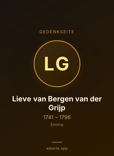 Gedenkportrait von Lieve van Bergen van der Grijp