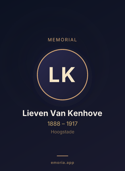 Memorial portrait of Lieven Van Kenhove