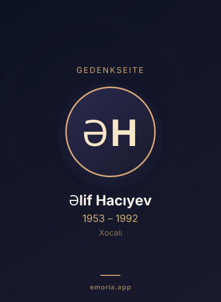 Gedenkportrait von Əlif Hacıyev