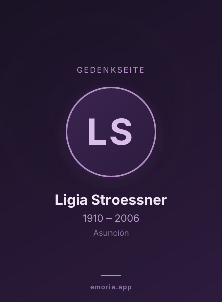 Gedenkportrait von Ligia Stroessner