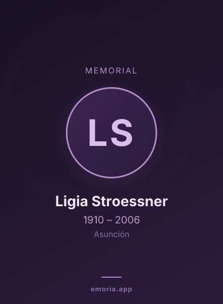 Memorial portrait of Ligia Stroessner