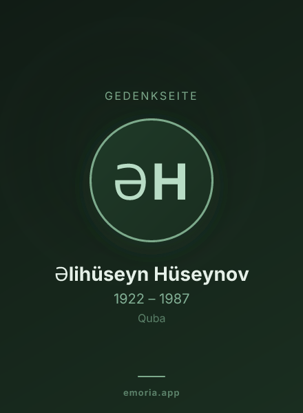Gedenkportrait von Əlihüseyn Hüseynov