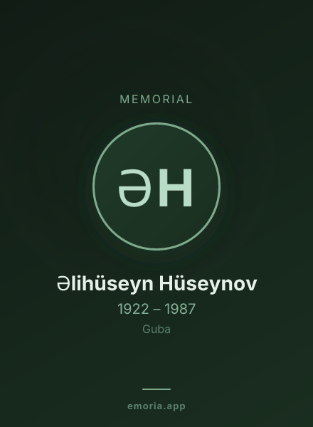 Memorial portrait of Əlihüseyn Hüseynov
