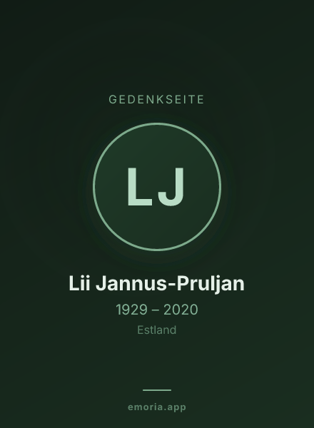 Gedenkportrait von Lii Jannus-Pruljan