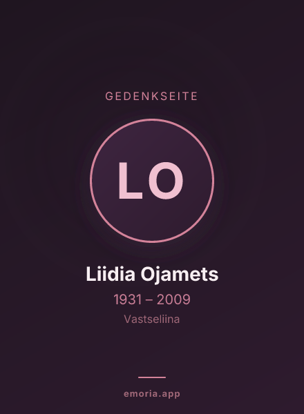 Gedenkportrait von Liidia Ojamets