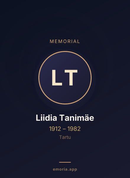 Memorial portrait of Liidia Tanimäe