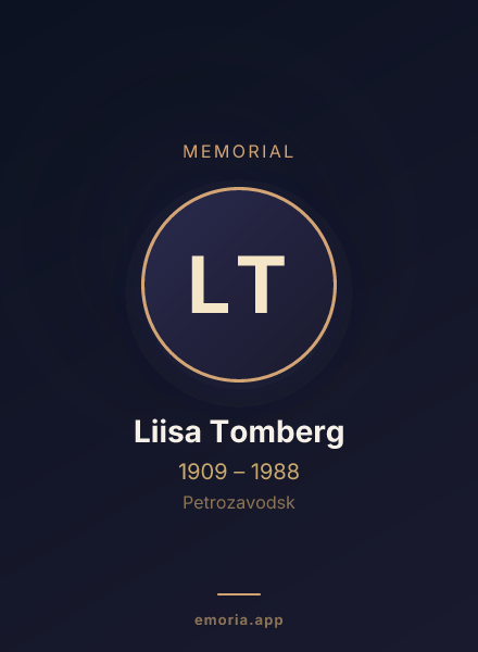 Memorial portrait of Liisa Tomberg