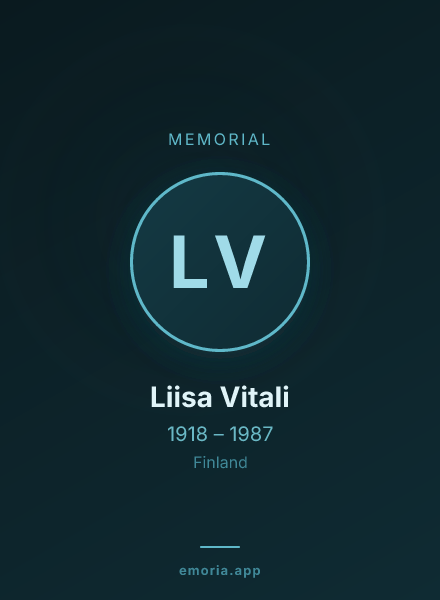 Memorial portrait of Liisa Vitali