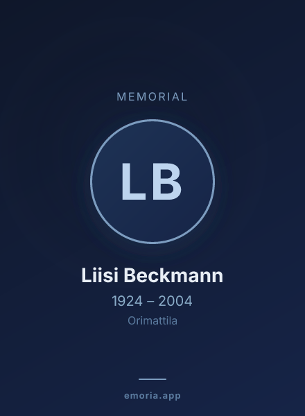Memorial portrait of Liisi Beckmann