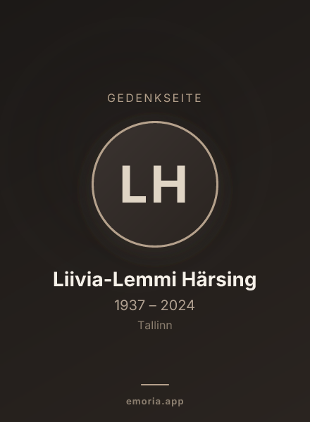 Gedenkportrait von Liivia-Lemmi Härsing
