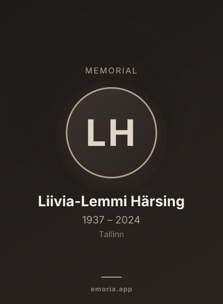 Memorial portrait of Liivia-Lemmi Härsing