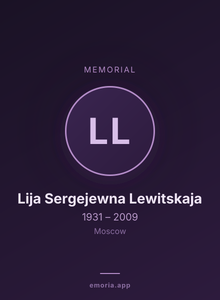 Memorial portrait of Lija Sergejewna Lewitskaja