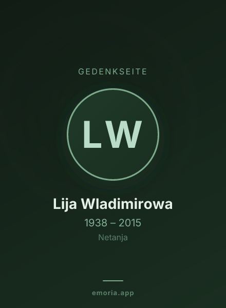 Gedenkportrait von Lija Wladimirowa