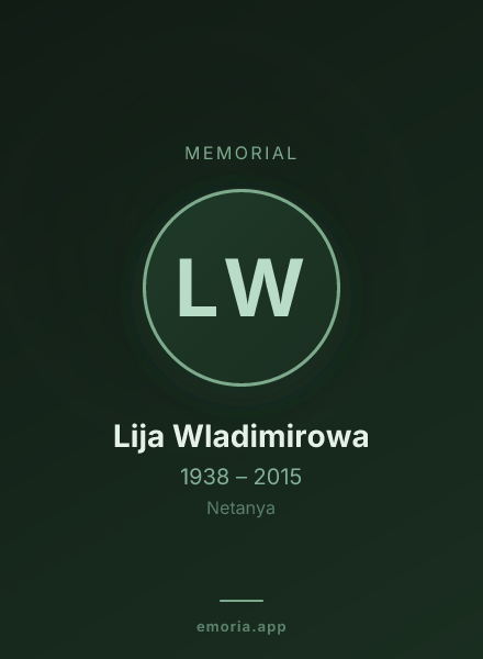 Memorial portrait of Lija Wladimirowa