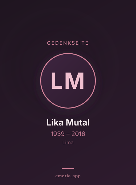 Gedenkportrait von Lika Mutal
