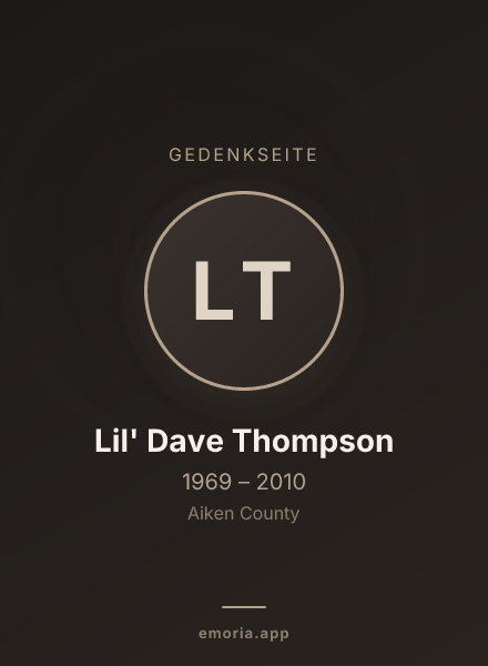 Gedenkportrait von Lil' Dave Thompson