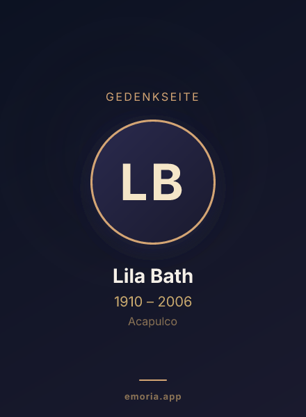 Gedenkportrait von Lila Bath