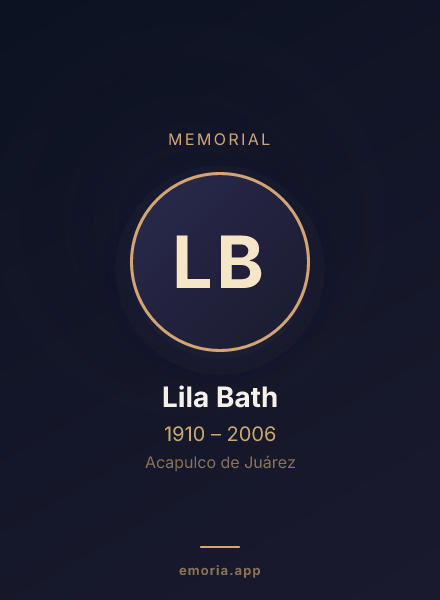 Memorial portrait of Lila Bath