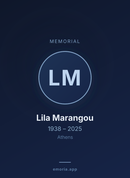 Memorial portrait of Lila Marangou