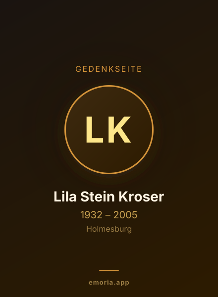 Gedenkportrait von Lila Stein Kroser