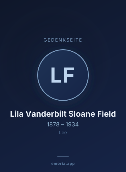 Gedenkportrait von Lila Vanderbilt Sloane Field