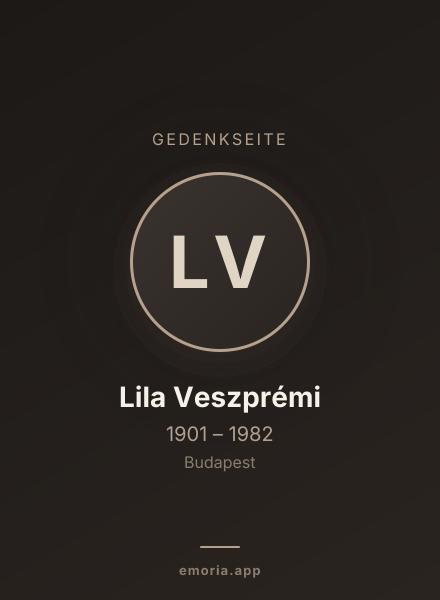 Gedenkportrait von Lila Veszprémi