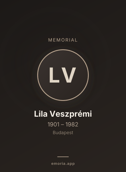 Memorial portrait of Lila Veszprémi