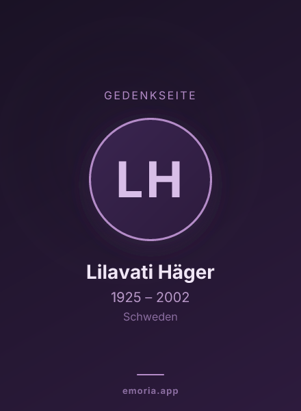 Gedenkportrait von Lilavati Häger