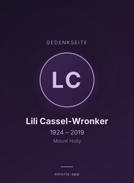 Gedenkportrait von Lili Cassel-Wronker
