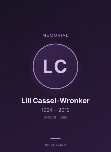 Memorial portrait of Lili Cassel-Wronker