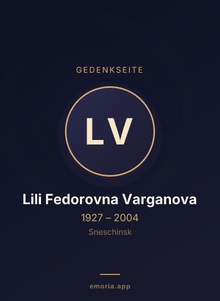 Gedenkportrait von Lili Fedorovna Varganova