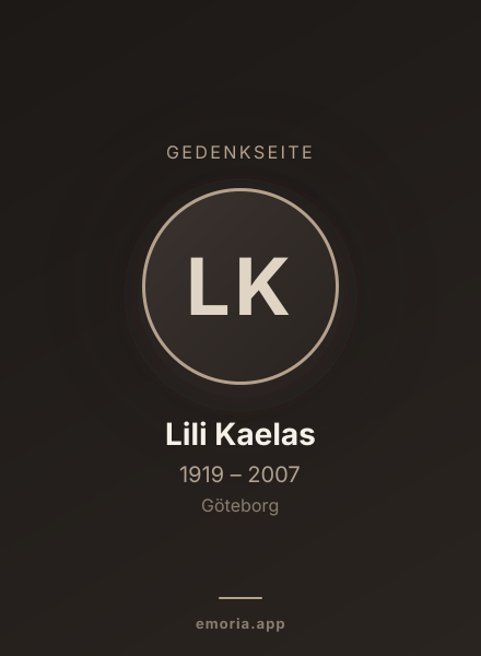 Gedenkportrait von Lili Kaelas