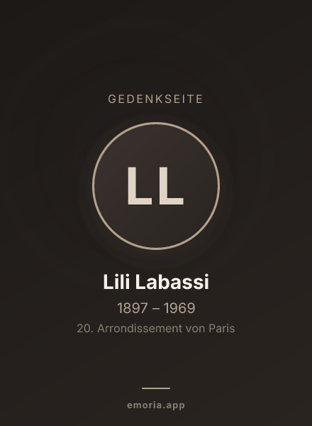 Gedenkportrait von Lili Labassi