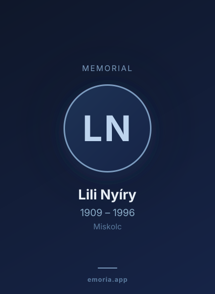 Memorial portrait of Lili Nyíry
