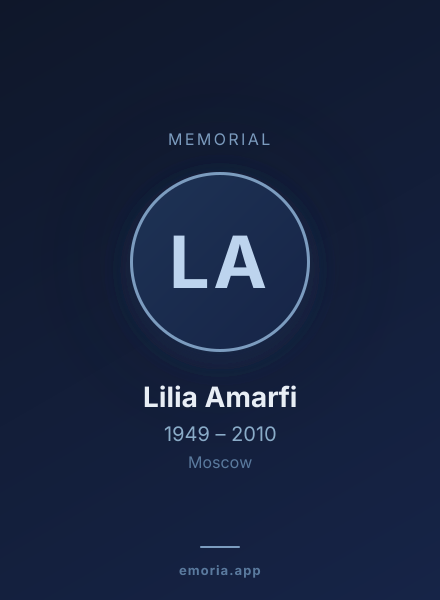 Memorial portrait of Lilia Amarfi